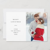 Modern en minimaal Kerstmis | Witte foto Feestdagenkaart (Voorkant)