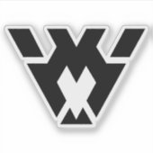 Modern en minimaal letter W monogram Sticker (Voorkant)