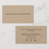 Modern en minimaal op Kraft Visitekaartje (Voorkant / Achterkant)