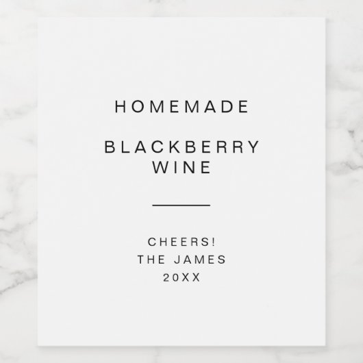 Modern en minimaal wijn etiket (Enkel label)