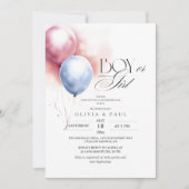 Modern en minimal balloons Gender Reveal Baby Kaart (Voorkant)