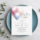 Modern en minimal balloons Gender Reveal Baby Kaart