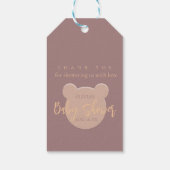 Modern en minimalistisch Beer Baby shower Dank u Cadeaulabel (Achterkant)