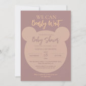 Modern en minimalistisch Beer Baby shower Kaart (Voorkant)