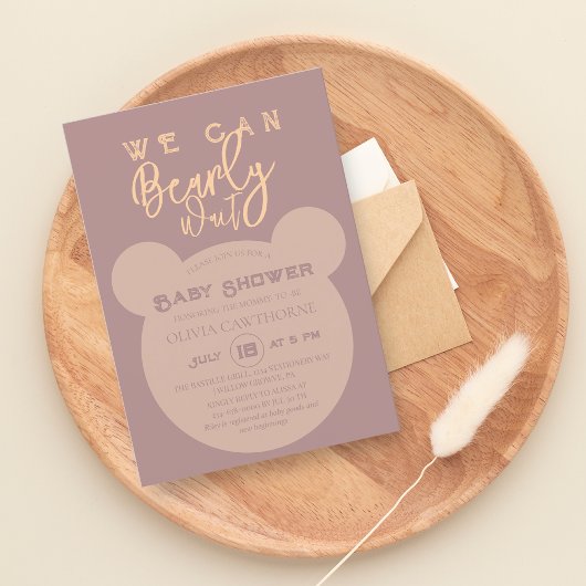 Modern en minimalistisch Beer Baby shower Kaart
