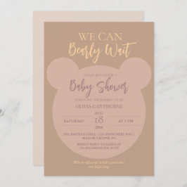 Modern en minimalistisch Beer Baby shower Kaart