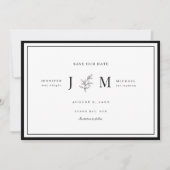 Modern en minimalistisch blad save the date kaart (Voorkant)
