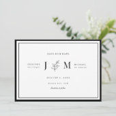 Modern en minimalistisch blad save the date kaart (Staand voorkant)
