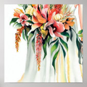 Modern en minimalistisch, Bruids Cascading Bouquet Poster (Voorkant)