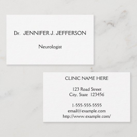 Modern en minimalistisch neuroloog Visitekaartje (Voorkant / Achterkant)