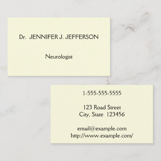 Modern en minimalistisch neuroloog Visitekaartje (Voorkant / Achterkant)
