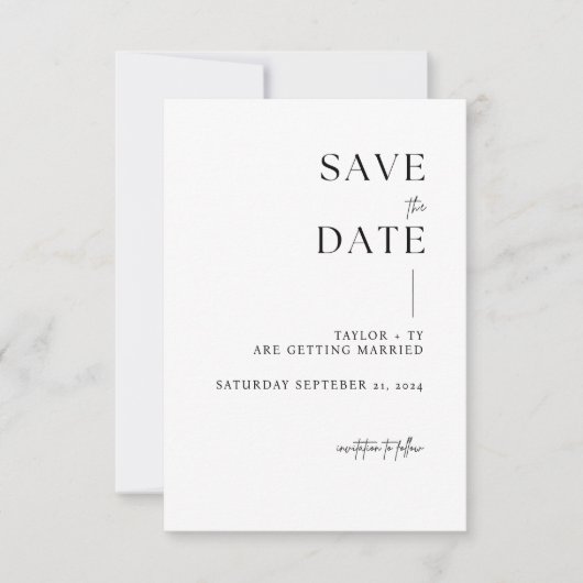 Modern en minimalistisch opslaan van de datumkaart save the date (Voorkant)