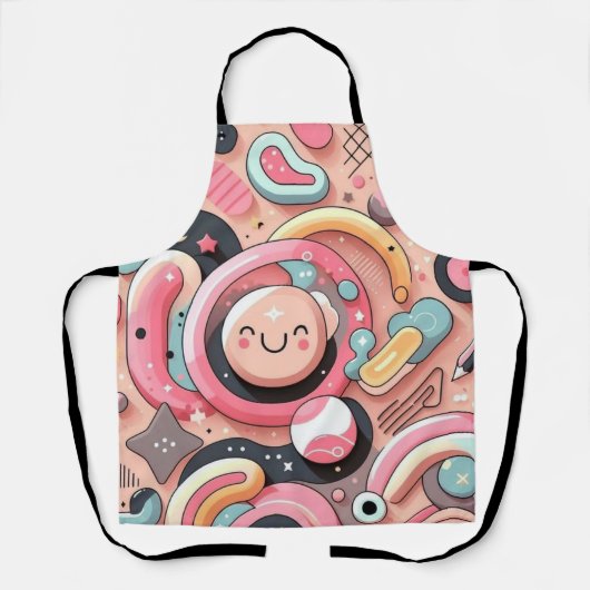 Modern en minimalistisch patroon ontwerp schort (Voorkant)