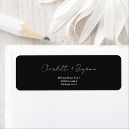 Modern en minimalistisch script retouradres etiket