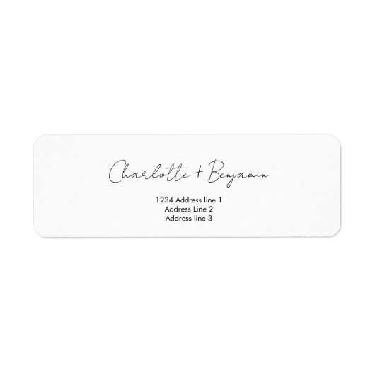 Modern en minimalistisch script retouradres etiket (Voorkant)