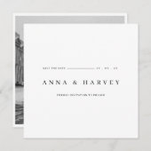 Modern en minimalistisch sparen de datum kaart (Voorkant / Achterkant)