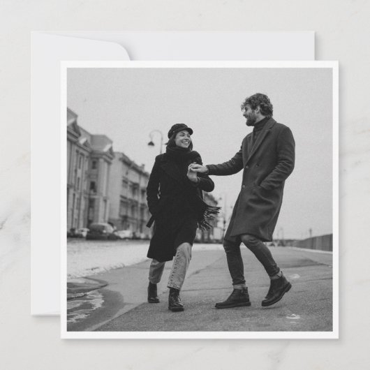 Modern en minimalistisch sparen de datum kaart (Achterkant)