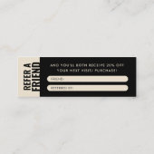 Modern en minimalistisch Verwijs een Vriend Verwij Mini Visitekaartje (Achterkant)