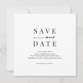 Modern en minimalistisch vierkant sparen de datum kaart (Voorkant)