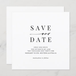 Modern en minimalistisch vierkant sparen de datum kaart