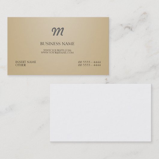 Modern en Monogram Visitekaartje (Voorkant / Achterkant)