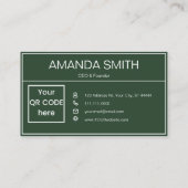 Modern en Professioneel Minimalistisch QR-Codeteam Visitekaartje (Achterkant)