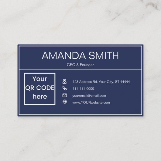 Modern en Professioneel Minimalistisch QR-Codeteam Visitekaartje (Achterkant)