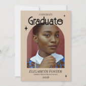 Modern en retro foto afstuderen Invitation Kaart (Voorkant)