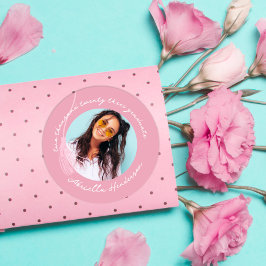 Modern en Retro Roze Afstuderen Ronde Sticker