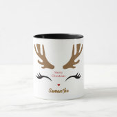 Modern en Schattige vrolijk kerstrendiergezicht Mok (Midden)