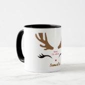 Modern en Schattige vrolijk kerstrendiergezicht Mok (Voorkant links)