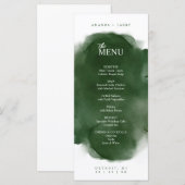 Modern en Schoon Groen Waterverf Menu Card (Voorkant / Achterkant)
