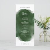 Modern en Schoon Groen Waterverf Menu Card (Staand voorkant)