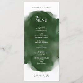 Modern en Schoon Groen Waterverf Menu Card