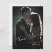 Modern en Simple Script Photo Weddenschap Bedankt (Voorkant)
