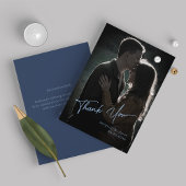 Modern en Simple Script Photo Weddenschap Bedankt