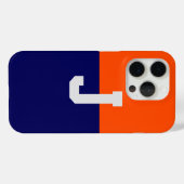 Modern en Slank Oranje en Blauw Monogram Case-Mate iPhone Case (Achterkant (horizontaal))