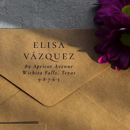 Modern en stijlvol aangepast adres voor typografie rubberstempel