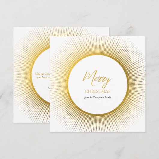 Modern en stijlvol goud & witte kerst feestdagenkaart (Voorkant / Achterkant)