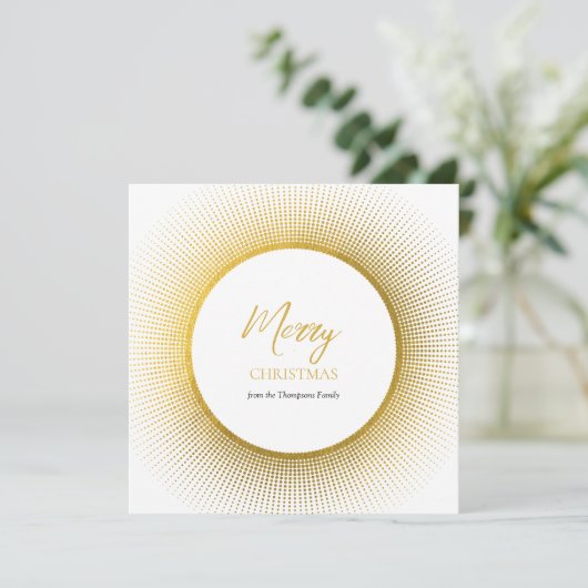 Modern en stijlvol goud & witte kerst feestdagenkaart (Staand voorkant)