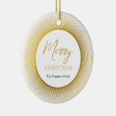Modern en stijlvol goud & witte kerst keramisch ornament (Rechts)