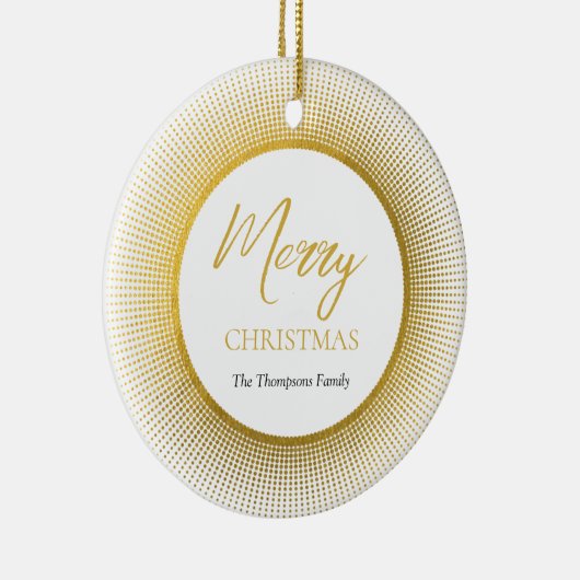 Modern en stijlvol goud & witte kerst keramisch ornament (Rechts)