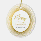 Modern en stijlvol goud & witte kerst keramisch ornament (Links)
