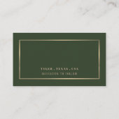 Modern en stijlvol, groen en goud, sparen de Datum Informatiekaartje (Achterkant)