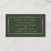 Modern en stijlvol, groen en goud, sparen de Datum Informatiekaartje (Voorkant)