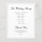 Modern en stijlvol katoenen groen bruiloft program (Achterkant)