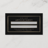 Modern en stijlvol, zwart en goud afsprakenkaartje (Voorkant)