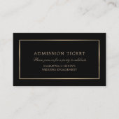 Modern en stijlvol, zwart en goud, toelatingsticke informatiekaartje (Voorkant)