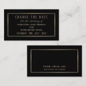 Modern en stijlvol, zwart en goud, verander de dat informatiekaartje (Voorkant / Achterkant)