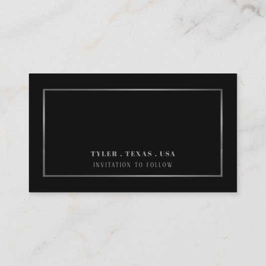 Modern en stijlvol, zwart en zilver, sparen de Dat Informatiekaartje (Achterkant)